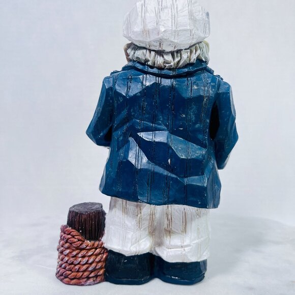 Vtg Faux Carved Wood Sea Captain Sailor Maritime Salty CoastalCore 8" Nautical - Picture 3 of 7